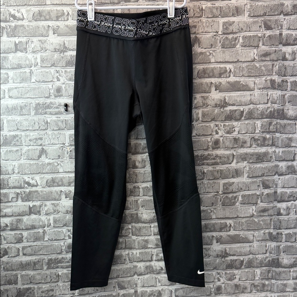 Nike Pro Black Mesh Leggings - image 1
